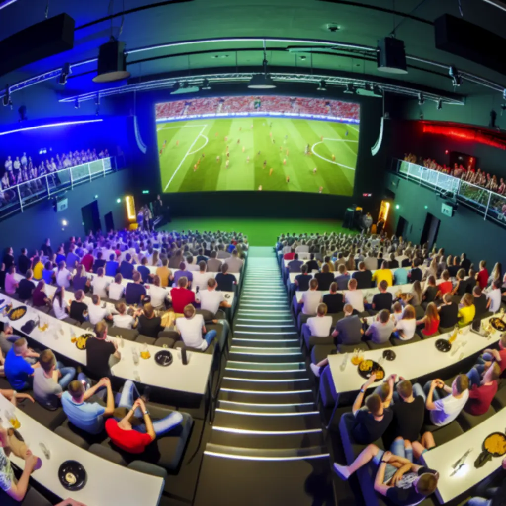 Strefa kibica z dużymi ekranami do oglądania wydarzeń sportowych